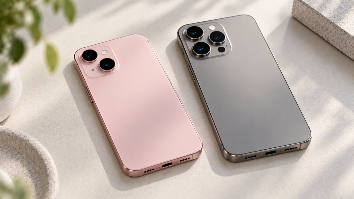 iPhone 15 and iPhone 15 Pro side by side